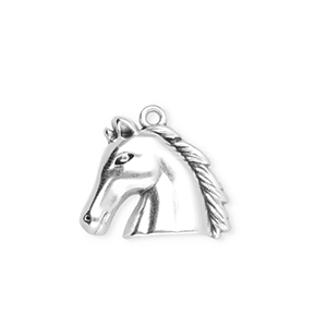Breloques en m&eacute;tal DQ&reg; cheval Argent&eacute; antique (sans nickel)