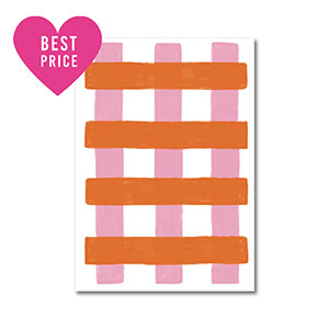 BY31&reg; Cartes &agrave; bijoux lignes Blanc-rouge-rose clair