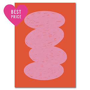 BY31&reg; Cartes &agrave; bijoux ovale Rouge-rose clair