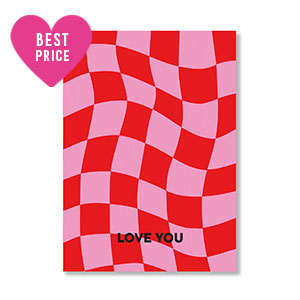 Cartes &agrave; bijoux "Love you" Rose-rouge