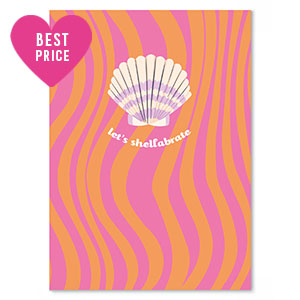 Cartes &agrave; bijoux "let's shellabrate" Orange-rose