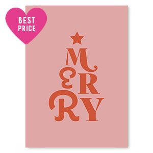 Cartes &agrave; bijoux  "Merry" Rose-rouge