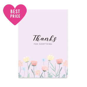 Cartes &agrave; bijoux  "Thanks for everything" Lilas