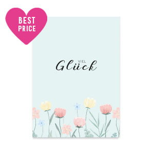 Cartes &agrave; bijoux  "Viel Gl&uuml;ck" Bleu clair
