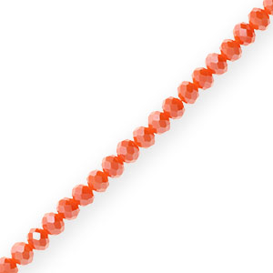 Perles &agrave; facettes 6x4mm disque Heishi Rouge tamale-pearl shine coating