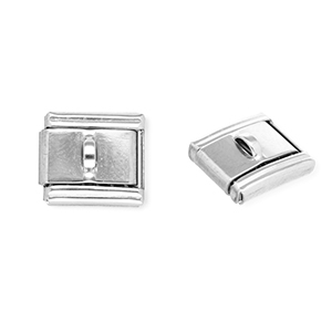 Appr&ecirc;ts en acier inox breloques pour bracelet italien avec anneau Argent&eacute;