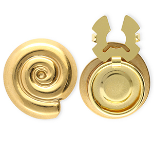 Cache-boutons en acier Inox spirale Dor&eacute;
