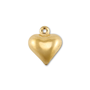 Breloques en acier Inox coeur Dor&eacute;