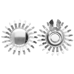 Cache-boutons en acier Inox soleil Argent&eacute;