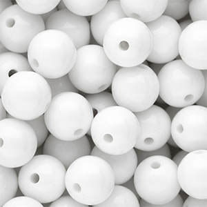 DQ Perles acryliques 14 mm brillant Snow white 11-0602 TCX