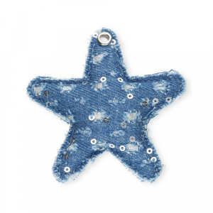 Pendentifs accroche-regard &eacute;toile denim-look Bleu denim
