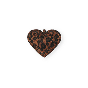 Pendentifs accroche-regard c&oelig;ur avec imprim&eacute; l&eacute;opard Marron fonc&eacute;-noir