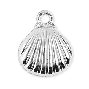 Breloques en m&eacute;tal coquillage Argent&eacute;