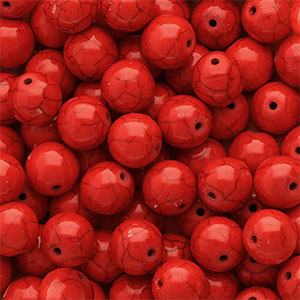 Perles en c&eacute;ramique 12&nbsp;mm Rouge