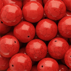 Perles en c&eacute;ramique 20&nbsp;mm Rouge