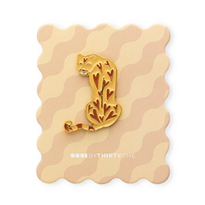 BY31&reg; Pin l&eacute;opard sur la carte Beige-marron-rouge-dor&eacute;