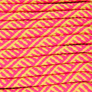 Paracorde tendance 6 mm Rose n&eacute;on-jaune