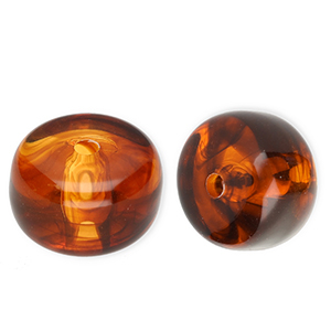Perles acryliques disque Marron ambre-marbr&eacute;