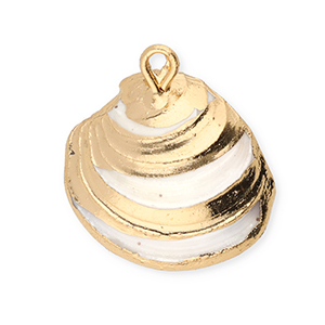 Pendentifs coquillage specials Blanc-dor&eacute;