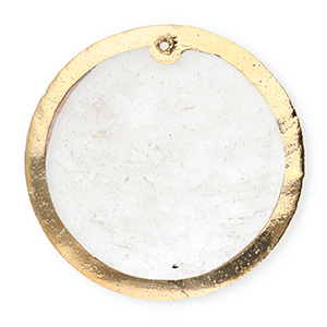 Pendentifs coquillage specials rond Blanc cass&eacute;-dor&eacute;