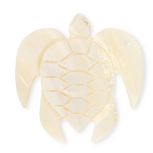 Pendentifs coquillage specials tortue Blanc-p&ecirc;che claire