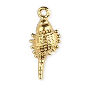 Breloques en acier Inox coquille Dor&eacute;