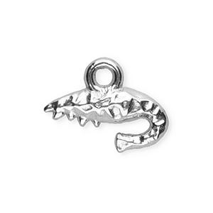 Breloques en acier Inox crevette Argent&eacute;