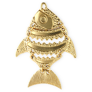 Breloques en acier Inox ar&ecirc;te de poisson Dor&eacute;