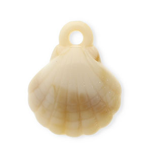 Pendentifs acryliques coquillage Beige-marron-blanc