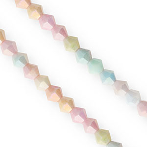 Perles &agrave; facettes bicone 6&nbsp;mm Pastel multicolore-AB coating