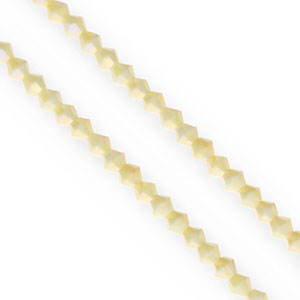 Perles &agrave; facettes bicone 4&nbsp;mm Jaune clair-AB coating