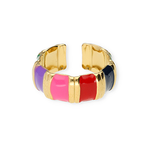 Bagues en acier Inox Dor&eacute;-multicolore