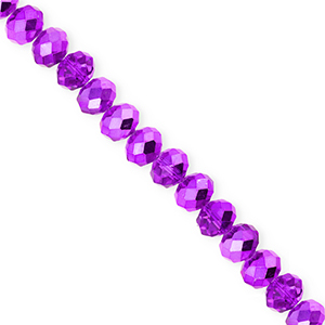Perles &agrave; facettes 6x5&nbsp;mm disque Heishi Violet fonc&eacute;-pearl shine coating