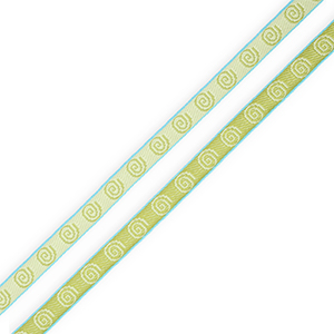 BY31&reg; Ruban texte spirale Vert-bleu turquoise