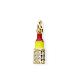 M&eacute;tal TQ laiton breloques rouge &agrave; l&egrave;vres Dor&eacute;-rouge-jaune-transparent