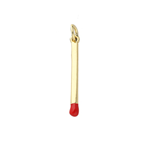 M&eacute;tal TQ laiton breloques allumette Dor&eacute;-rouge