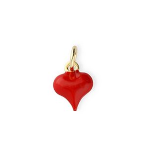 M&eacute;tal TQ laiton breloques coeur Dor&eacute;-rouge