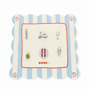 BY31&reg; Breloques en laiton Eco-brass Lot promotionnel (6 pi&egrave;ces) Argent&eacute;-verte olive-rose clair-rouge