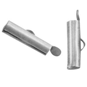 Embouts en m&eacute;tal DQ poussoir 15x6mm Argent&eacute; antique (sans nickel)