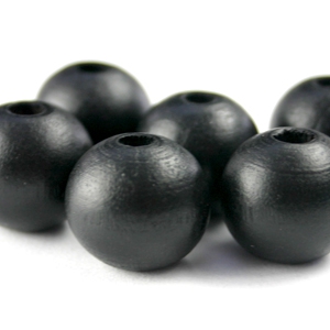 Perles en bois rond 8mm Noir