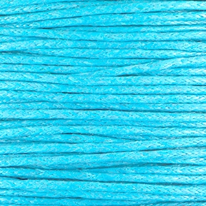 Cordon en coton cir&eacute; 1.0mm bleu capri