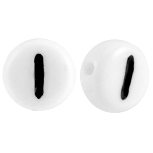 Perles acryliques chiffres 1 blanc