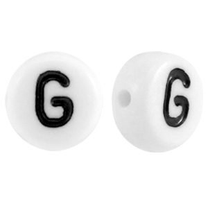 Perles acryliques alphabet lettre G blanc