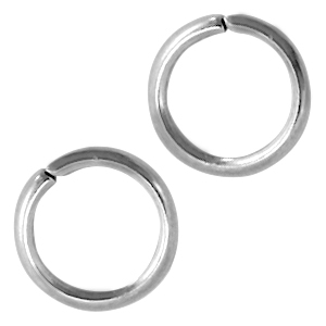 Appr&ecirc;ts en acier Inox anneau bris&eacute; 8mm argent&eacute;