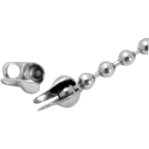 Appr&ecirc;ts en acier inox embout pour cha&icirc;ne &agrave; billes 2mm argent&eacute; (inox)