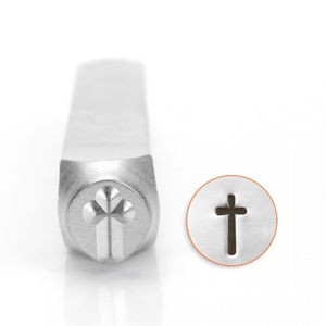ImpressArt tampons poin&ccedil;on croix 6mm argent&eacute;