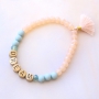 Bracelets macram&eacute; avec perles alphabet en m&eacute;tal DQ