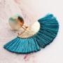 Boucles d'oreilles &agrave; franges avec pompons color&eacute;s