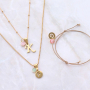 Bracelets et colliers personnels avec des breloques alphabet en acier inoxydable