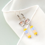 Vous pouvez confectionner ces magnifiques boucles d&rsquo;oreilles et bracelets avec Miyuki : 